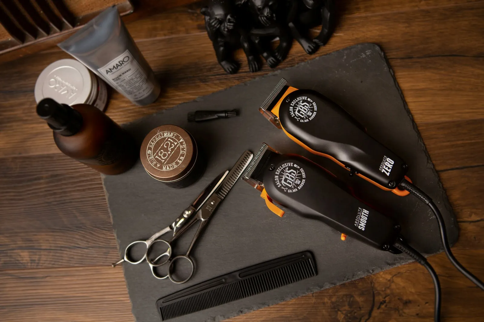 Professional barber clippers and tools